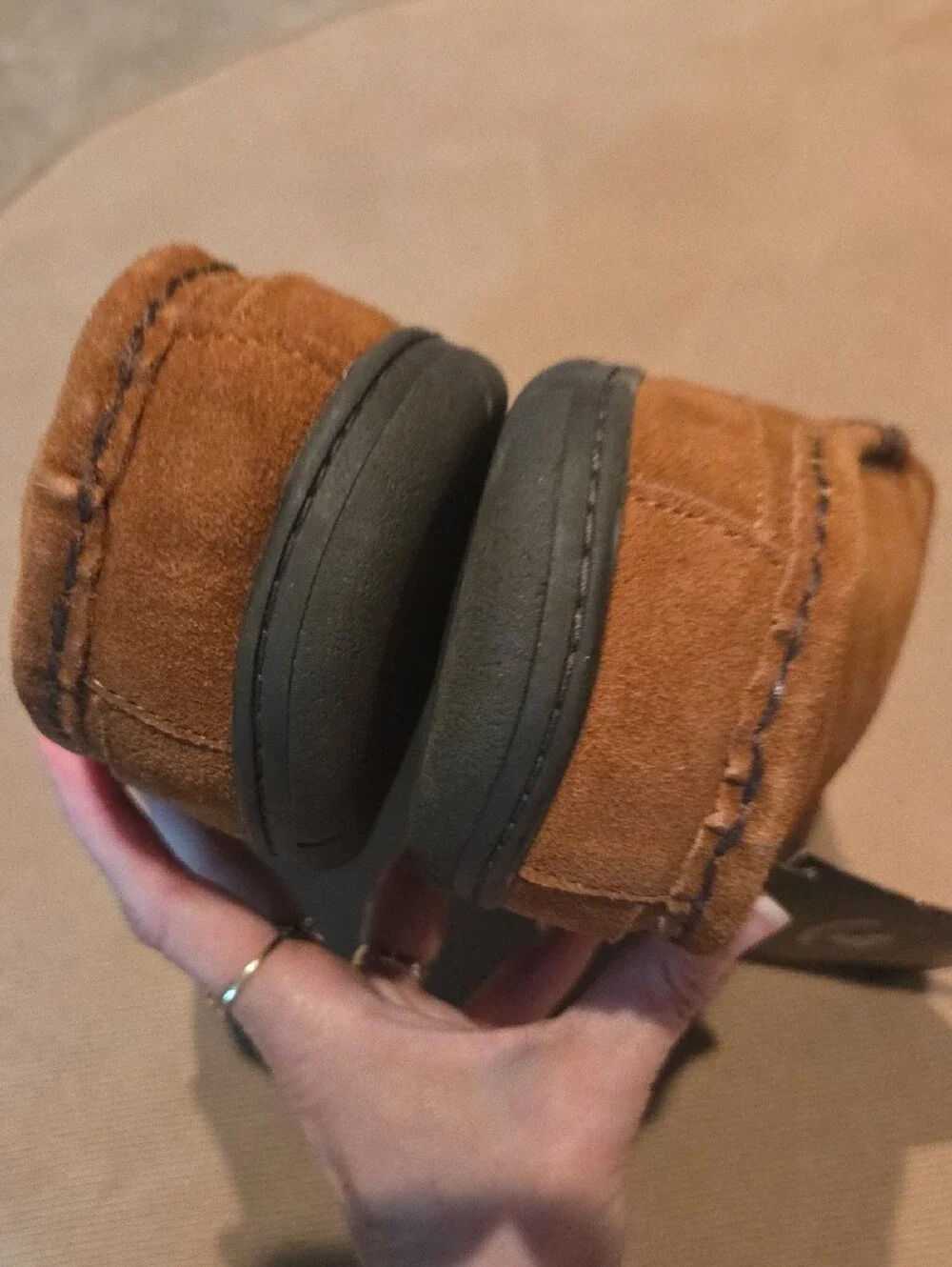 NWT Staheekum Brown Suede Atlas  Slippers with Shearling Lining 10M